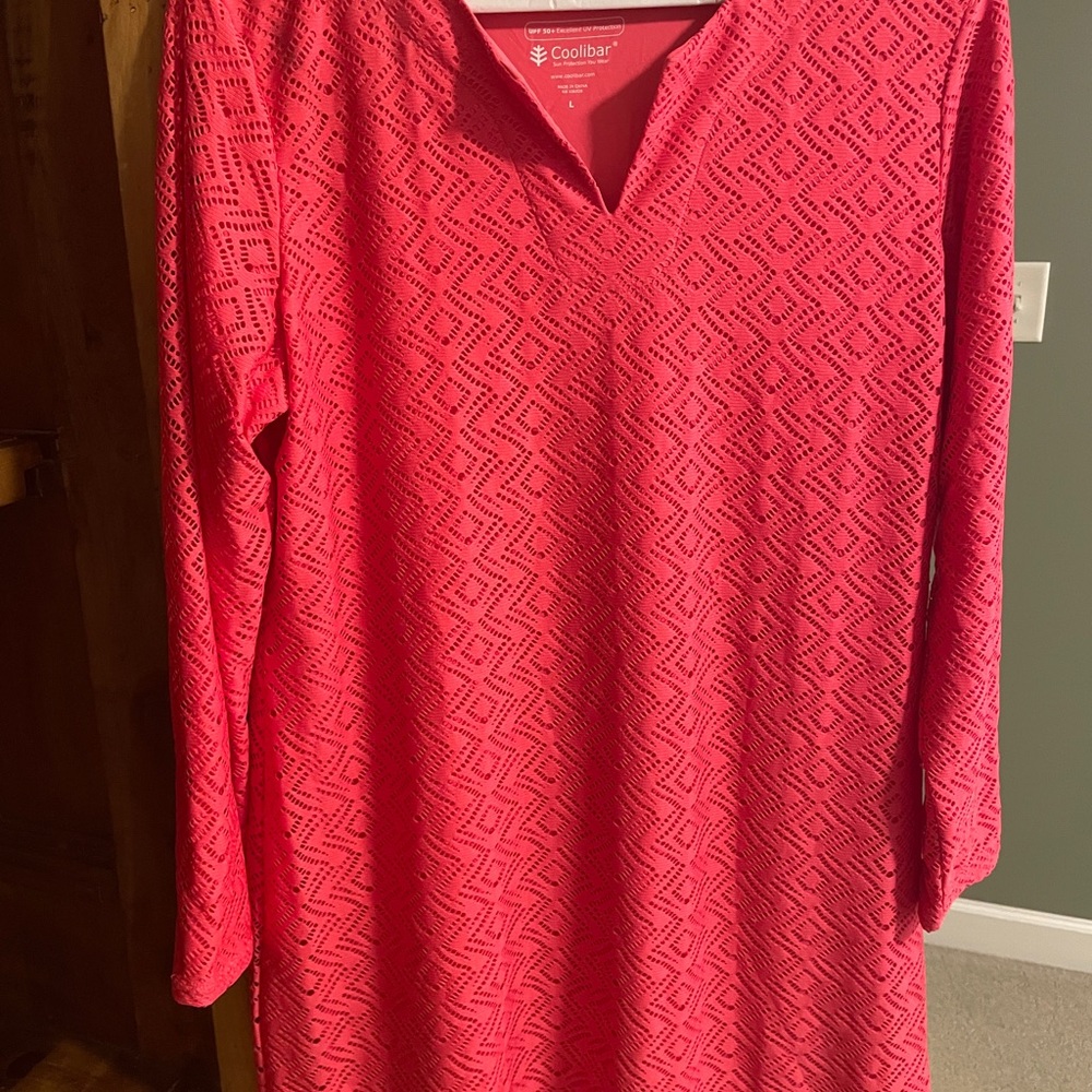 Women's Coolibar Swim Cover-Up - Pink - Size L - Picture 3 of 9
